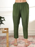 Thumbnail for Yufta Green Gajji Silk Ethnic Motifs Kurta Dupatta Pant Set