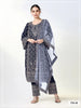 Anaita Navy Georgette Semi Stitched Suit with Embroidery Coding & Sequence Work - Dista