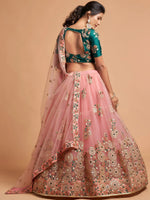 Thumbnail for Tulsi Art Peach Thread Embroidered Net Party Wear Lehenga Choli