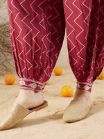 Thumbnail for Indo Era Floral Printed V-Neck Sequinned A-Line Kurta with Salwar