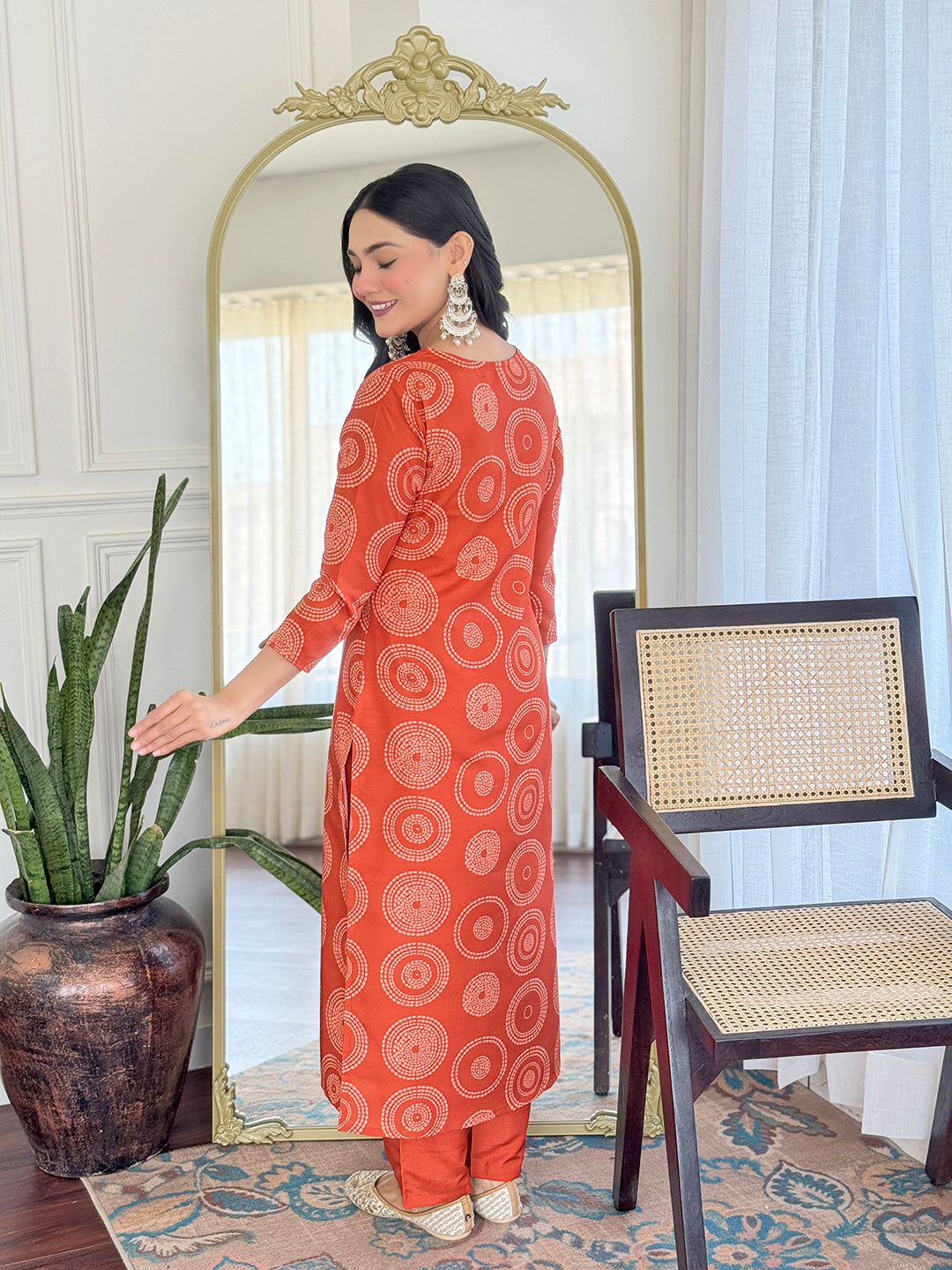 The52 Women's Gorgeous Rayon Embroidery Straight Kurta with Pant And Dupatta Set