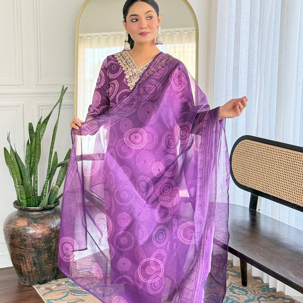 The52 Women's Gorgeous Rayon Embroidery Straight Kurta with Pant And Dupatta Set - Distacart