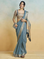Thumbnail for Mitera Zari Pure Cotton Chanderi Saree - Distacart