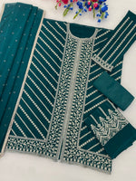Thumbnail for Anaita D Green Georgette Semi Stitched Suit with Embroidery Coding & Sequence Work - Dista