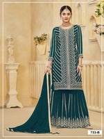 Thumbnail for Anaita D Green Georgette Semi Stitched Suit with Embroidery Coding & Sequence Work - Dista