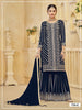 Anaita D Blue Georgette Semi Stitched Suit with Embroidery Coding & Sequence Work - Dista