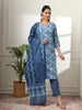Yufta Cotton Blue Kurta Dupatta Pant Set - Distacart