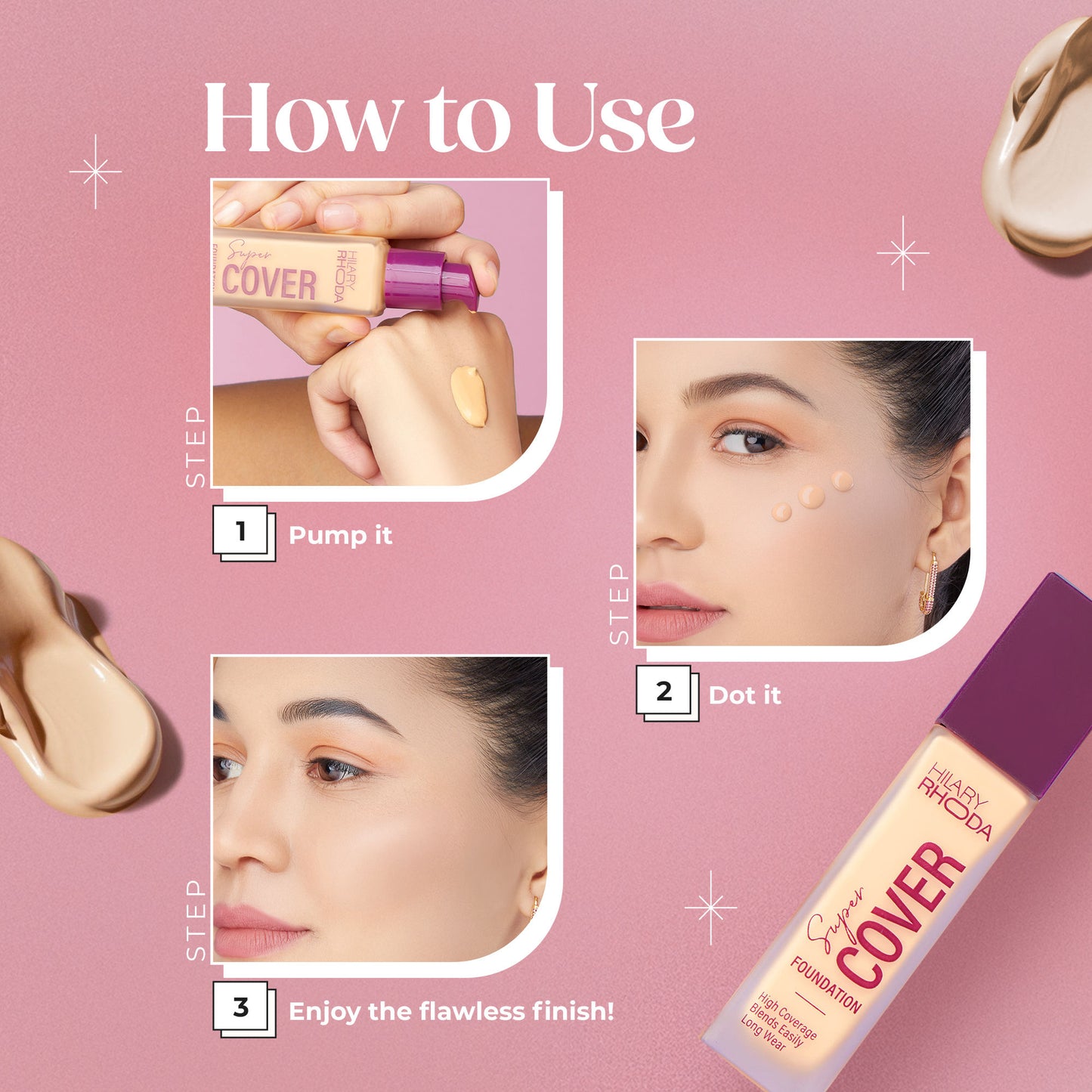 Hilary Rhoda Super Cover Waterproof Foundation - Shell White 01 - Distacart