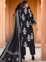 Thumbnail for Kalini Floral Printed Regular Thread Work Pure Cotton Kurta With Trousers & Dupatta