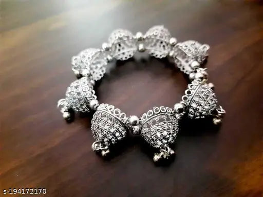 Tehzeeb Creations Women's Traditional Silver Colour Oxidised Bangle - Distacart