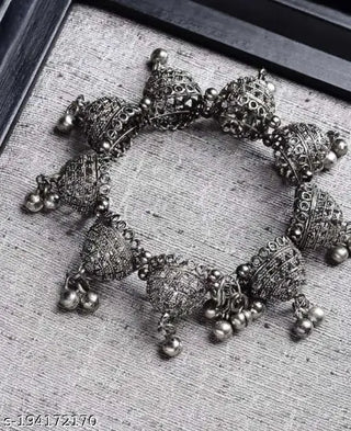 Tehzeeb Creations Women's Traditional Silver Colour Oxidised Bangle - Distacart