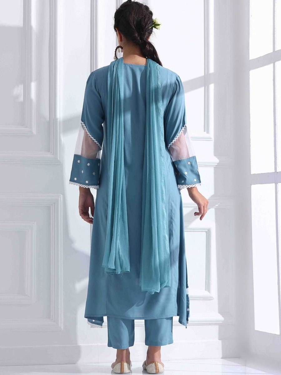 Anouk Women Embroidered Regular Thread Work Kurta with Trousers & With Dupatta