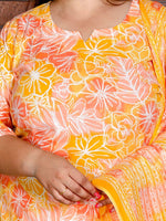 Thumbnail for Swasti Women Floral Printed Regular Sequinned Pure Cotton Kurta with Trousers & With Dupatta - Distacart