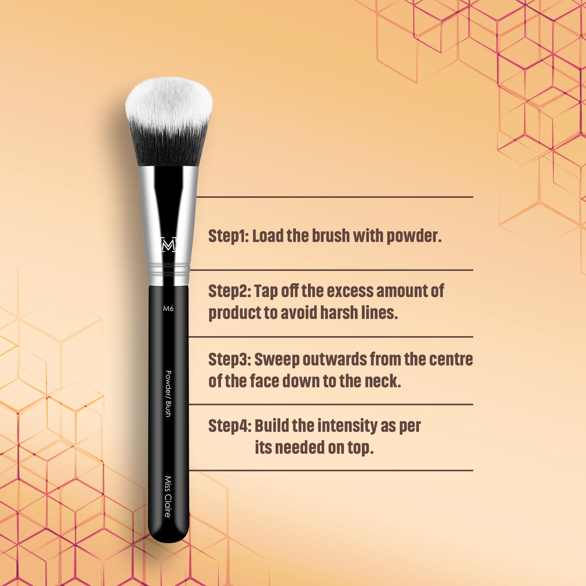 Miss Claire M6 - Powder/Blush Brush - Chrome