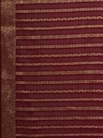 Thumbnail for Anouk Maroon & Gold-Toned Woven Design Zari Pure Georgette Kanjeevaram Saree - Distacart