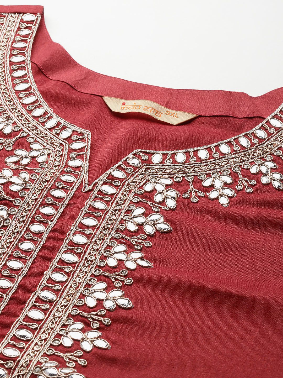 Indo Era Plus Size Ethnic Motifs Embroidered Gotta Patti Kurta Set - Distacart