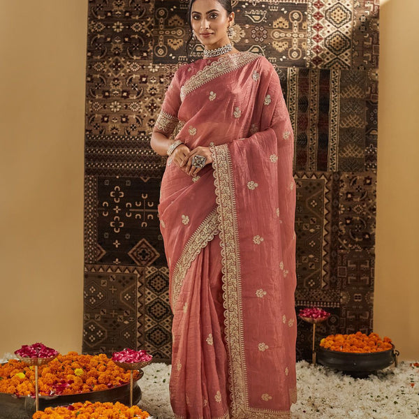 kasee Embellished Zardozi Silk Blend Saree - Distacart