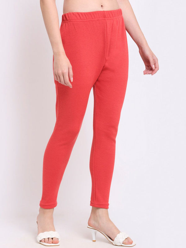 TAG 7 Women Pink Solid Woolen Leggings - Distacart