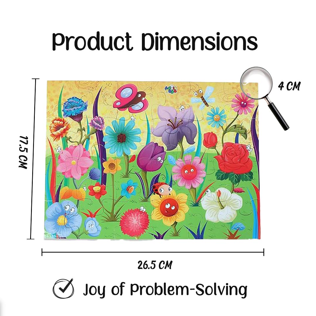 Advit Toys Educational Flowers Jigsaw Puzzle for Kids to Enhance Their Knowledge Flowers | Flower Learning Puzzle Gift for Kids (24 Pieces + Fun Fact Book) - Dista