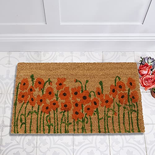 HOKIPO Large Natural Coconut Coir Inside Outside Mats For Entrance Main Door Mat - Dista