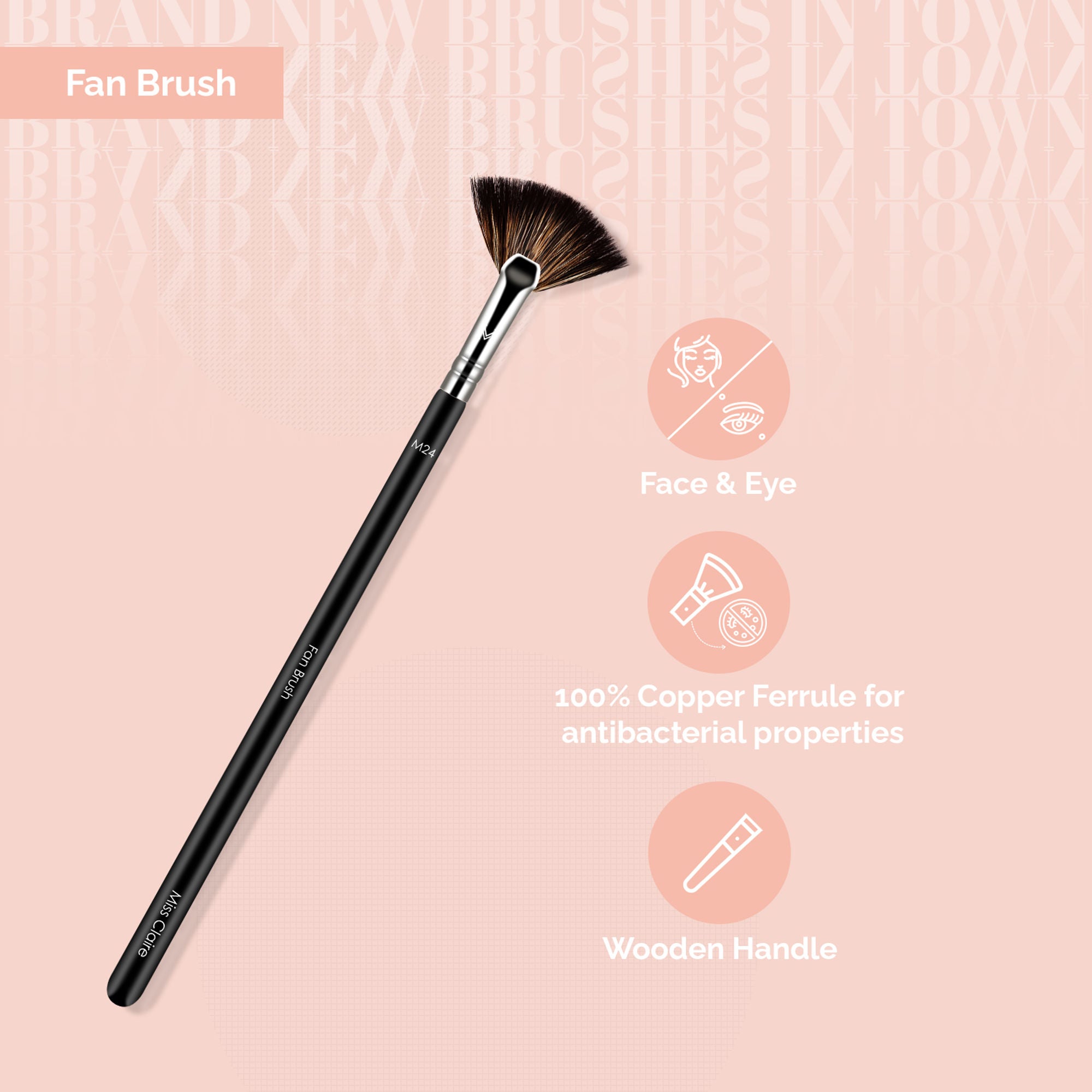 Miss Claire M24 - Fan Brush - Chrome