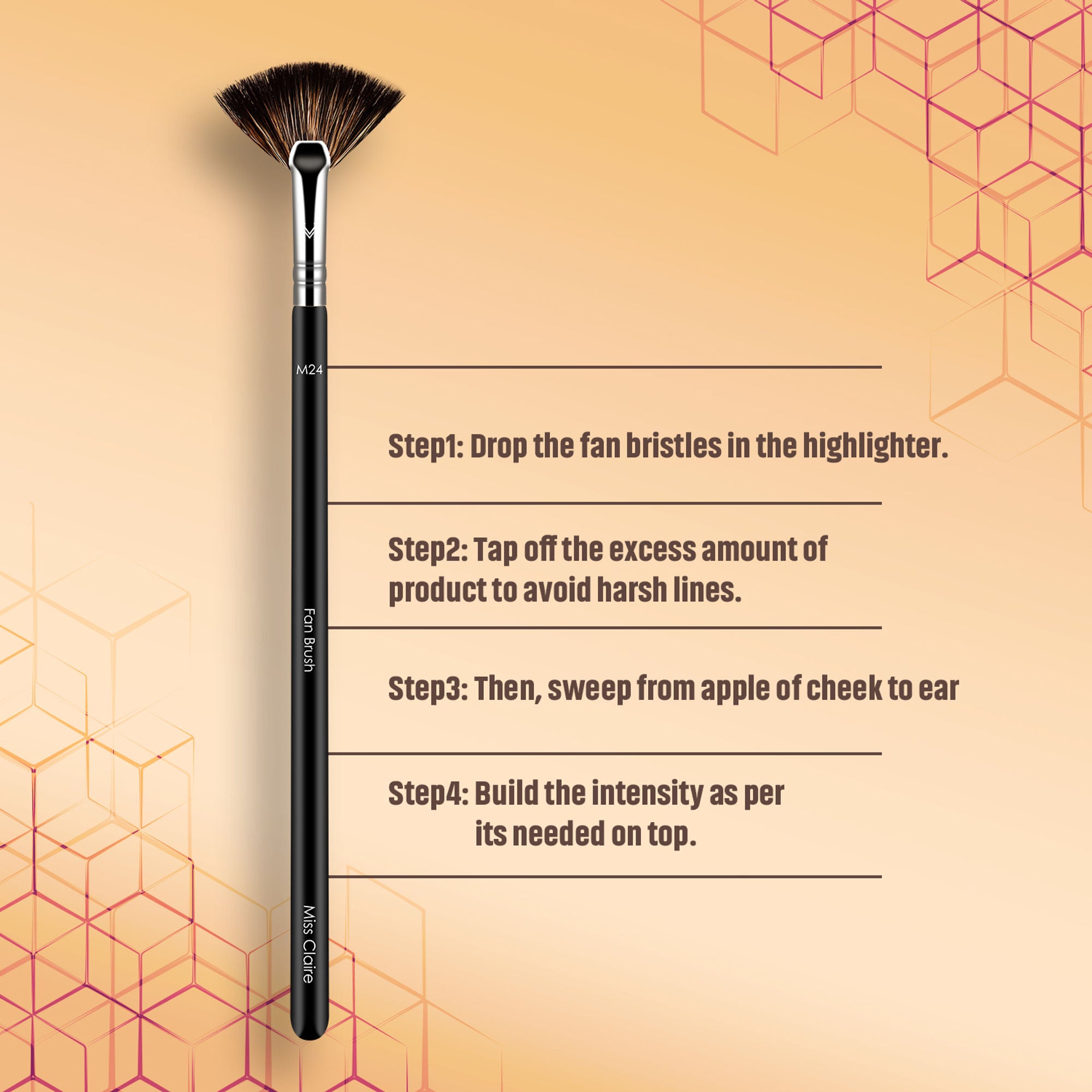 Miss Claire M24 - Fan Brush - Chrome