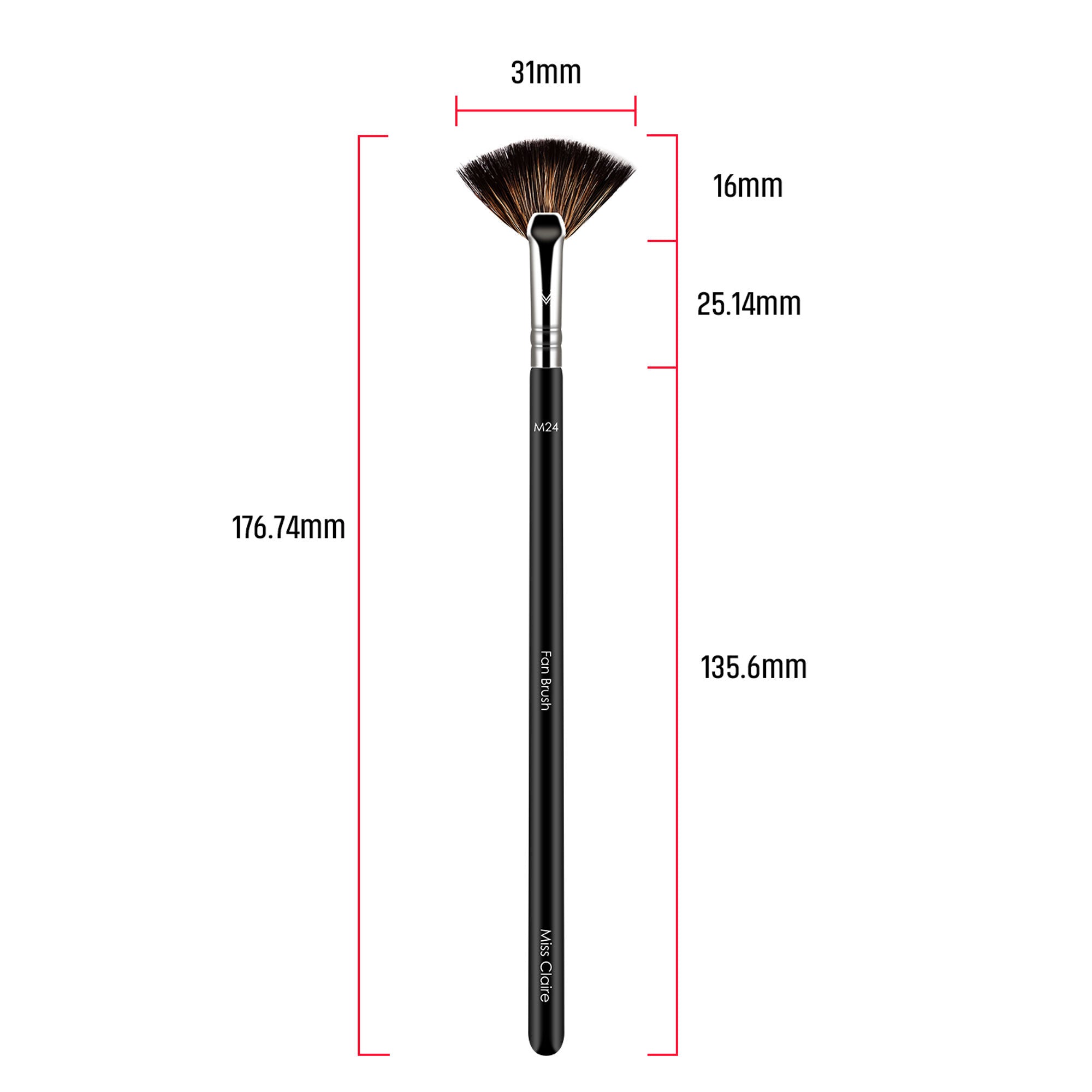 Miss Claire M24 - Fan Brush - Chrome