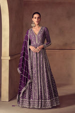 Thumbnail for Anaita Red Chinon Stitched Anarkali Suits With Embroidery & Sequence Work - Distacart