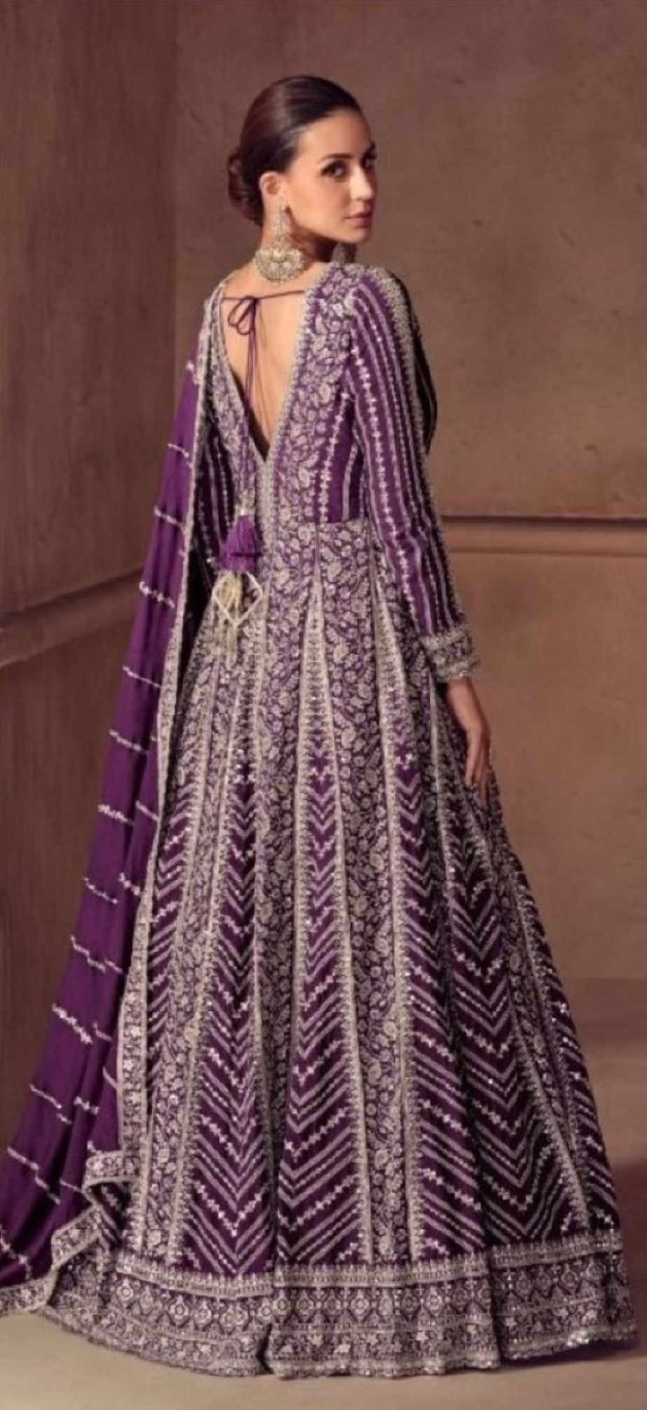 Anaita Red Chinon Stitched Anarkali Suits With Embroidery & Sequence Work - Distacart