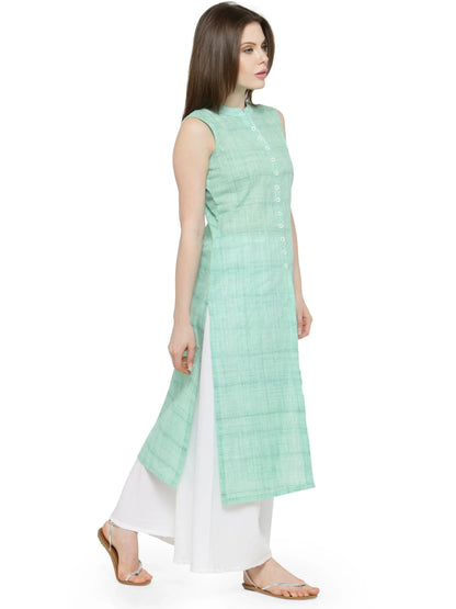Jompers Women's Green Solid Straight Kurta - Distacart