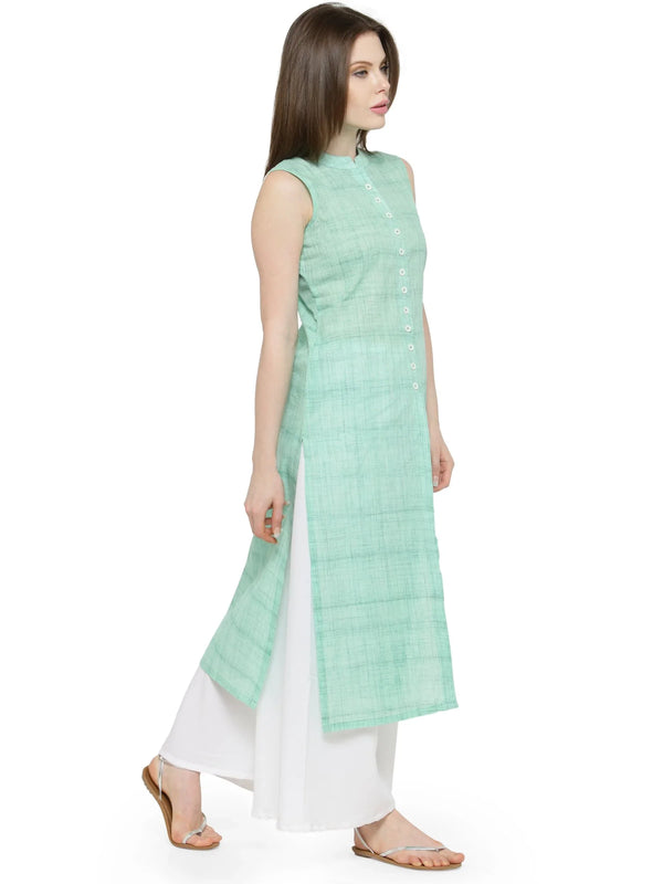 Jompers Women's Green Solid Straight Kurta - Distacart