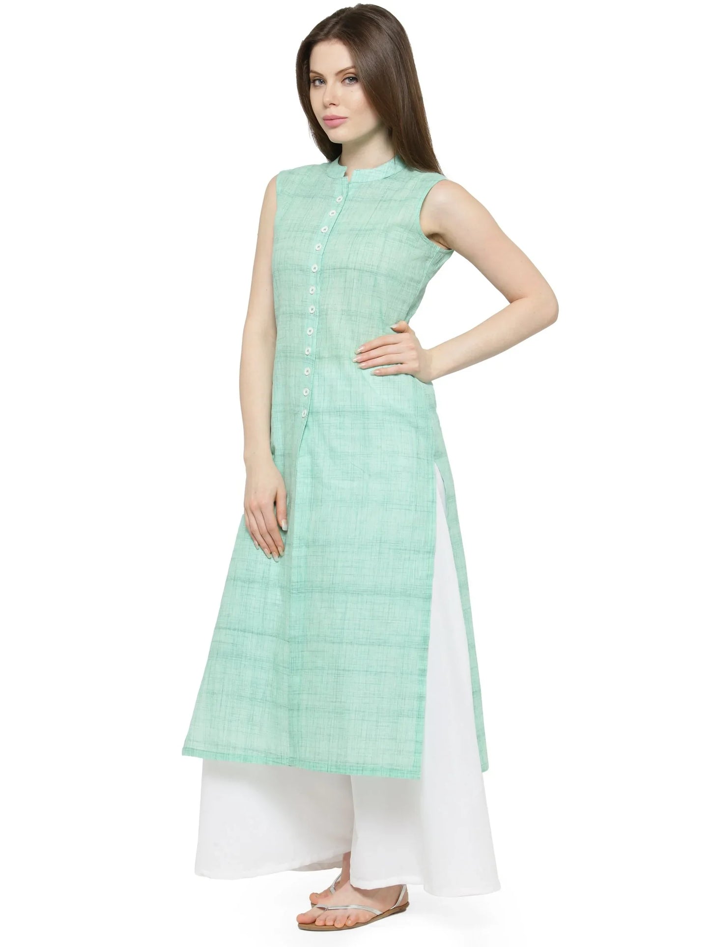 Jompers Women's Green Solid Straight Kurta - Distacart