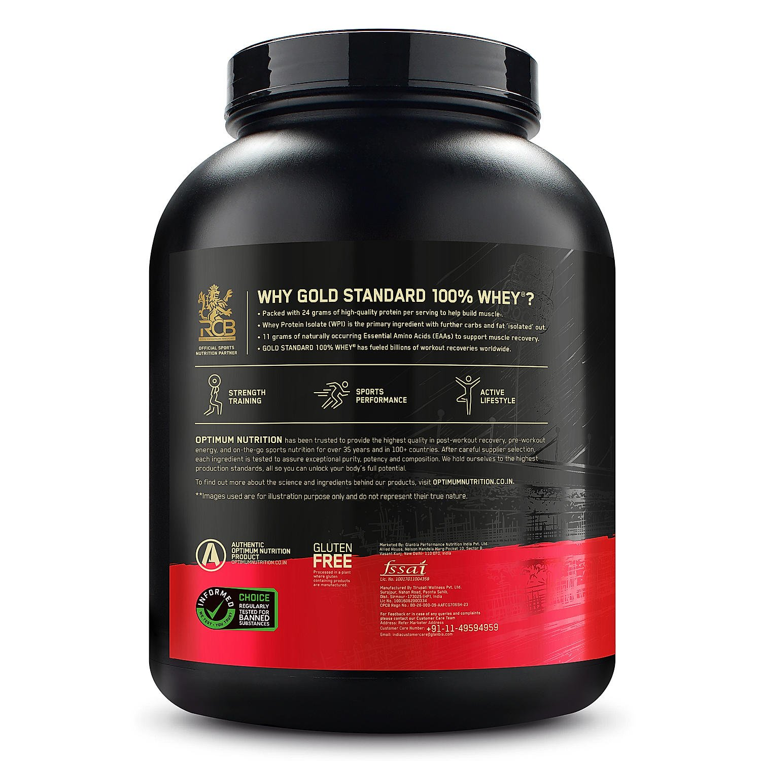 Optimum Nutrition Gold Standard 100% Whey Protein Powder (Double Rich Chocolate) 2.27kg & Micronised Creatine Powder (Unflavoured) 250gm