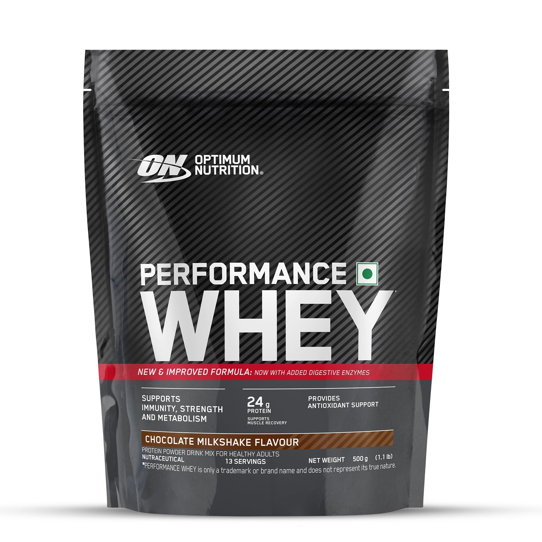 Optimum Nutrition Performance Whey Protein Powder (Chocolate Milkshake)-500 gm