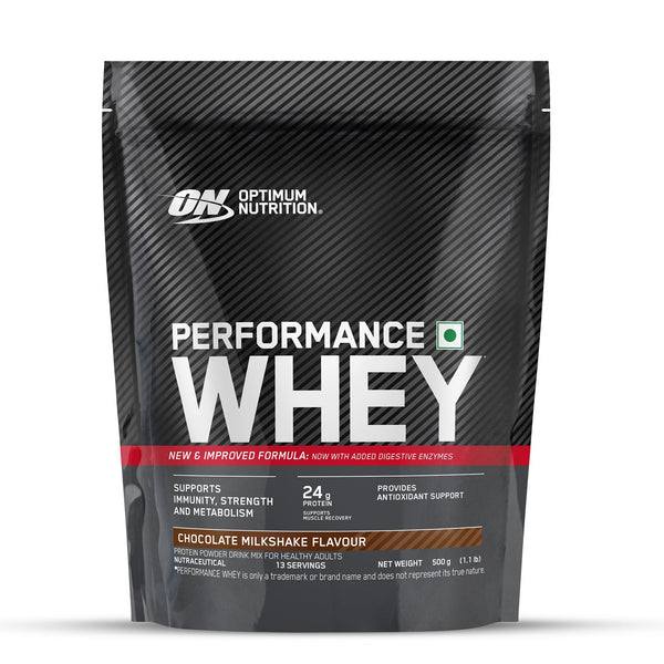 Optimum Nutrition Performance Whey Protein Powder (Chocolate Milkshake)-500 gm