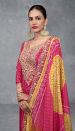 Thumbnail for Anaita Pink Digital Printed Chinon Embroidered Sequence Work Ready Made Suit - Distacart
