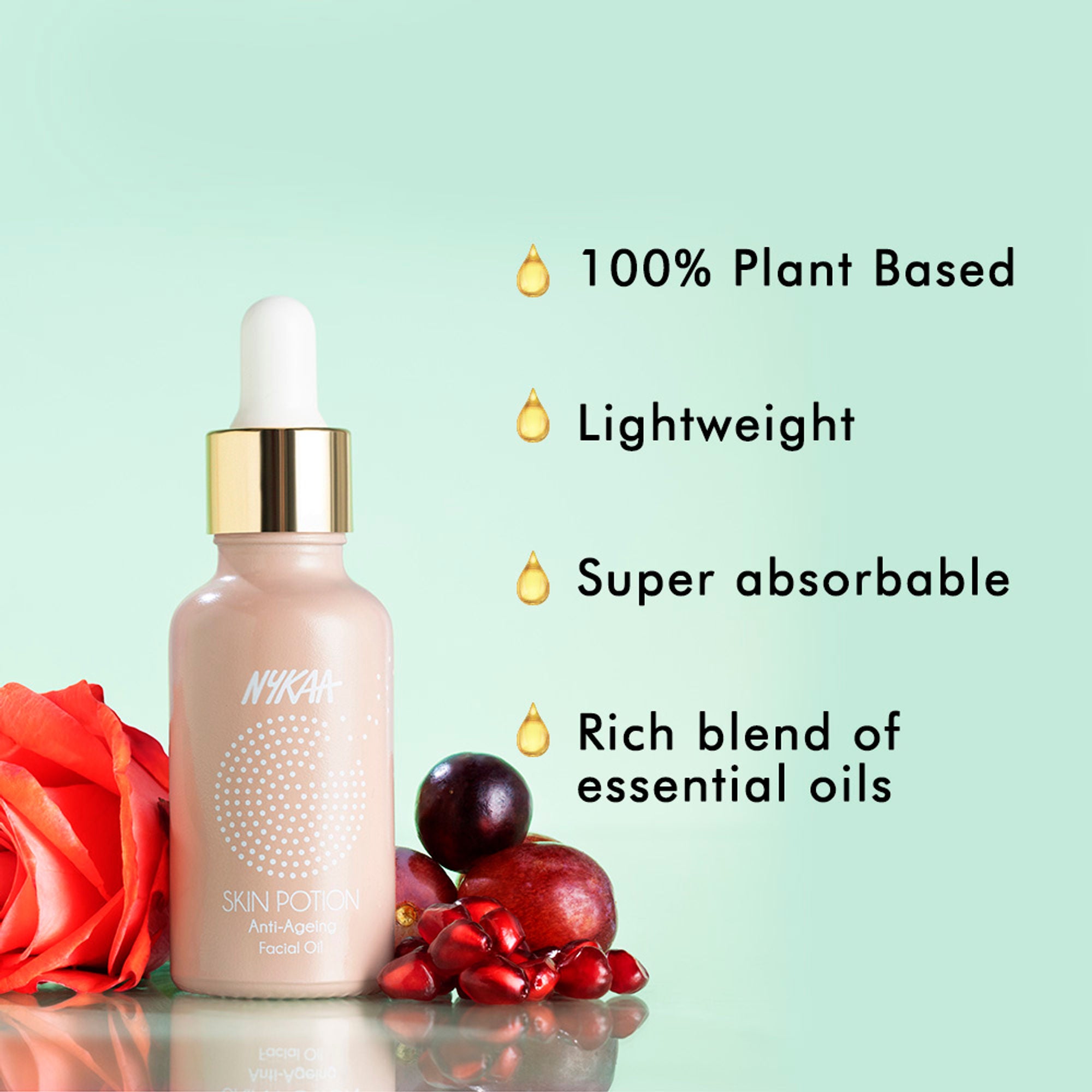 Nykaa Naturals Anti-Ageing Serum with Pomegranate & Marula Oil for Nourished skin and Collagen Boost - Distacart