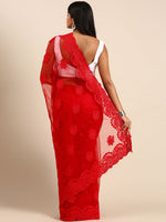 Thumbnail for kasee Ethnic Motifs Embroidered Net Saree