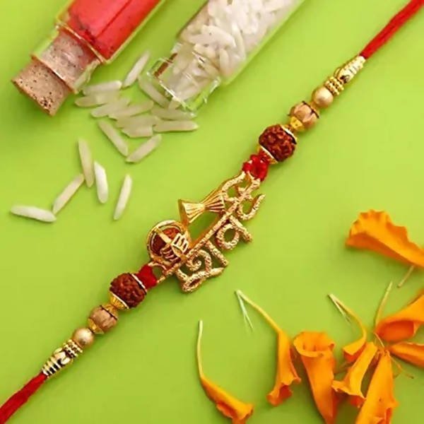 Auspicious Lord Shiv Rakhi & Kaju Roll Box - Distacart