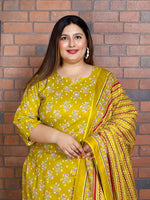 Thumbnail for Swasti Women Printed Regular Sequinned Pure Cotton Kurta with Trousers & With Dupatta