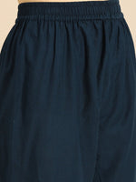 Thumbnail for Anouk Women Navy Blue Gotta Patti Embroidered Kurta with Palazzos - Distacart