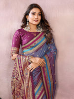 Thumbnail for Aastha Fashion Grey Kalamkari Silk Weaving Saree - Distacart