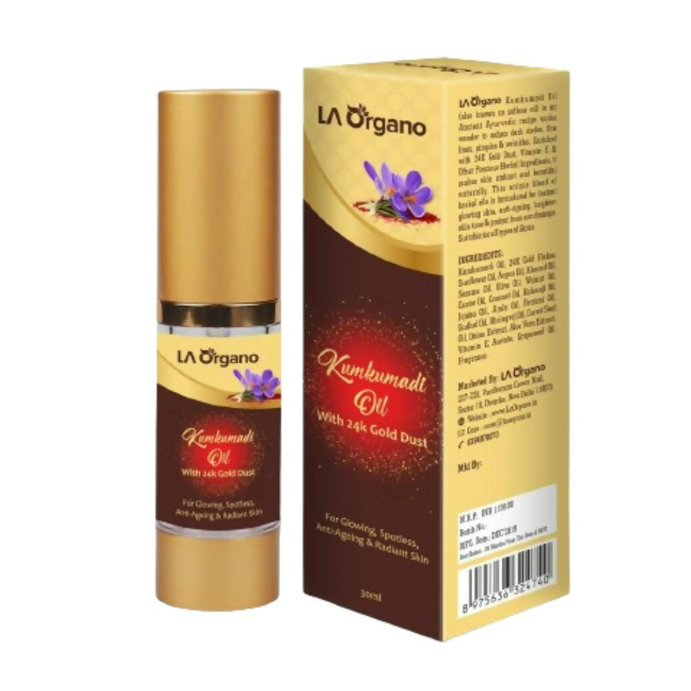 LA Organo Kumkumadi Oil Enriched with 24K Gold Dust - Distacart