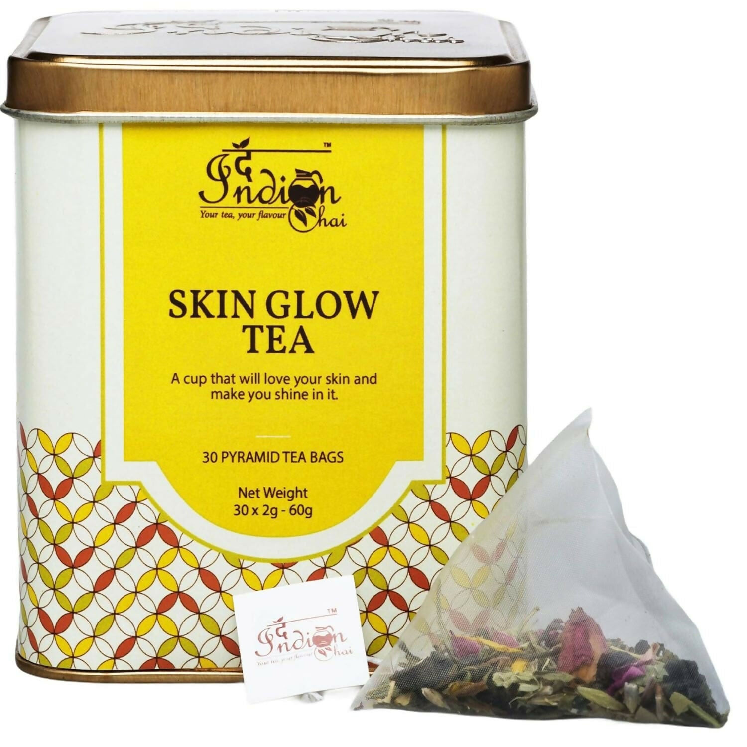 The Indian Chai – Skin Glow Tea 30 Pyramid Tea Bags - Distacart