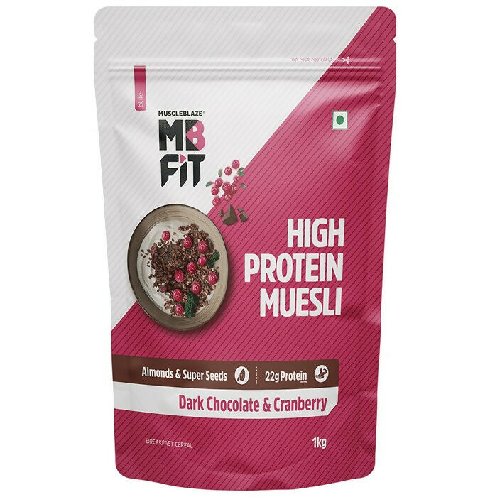 MuscleBlaze Fit High Protein Muesli - Dark Chocolate & Cranberry - Distacart