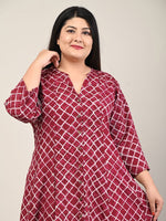 Thumbnail for Swasti Geometric Printed Panelled A-Line Kurta