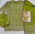 Thumbnail for Anaita Green Chinon Sequence Embroidered Readymade Salwar Suit - Distacart