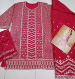 Thumbnail for Anaita Pink Chiffon Sequins Embroidered Readymade Salwar Suit - Distacart