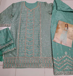 Thumbnail for Anaita Sky Blue Chinon Sequence Embroidered Readymade Salwar Suit - Distacart