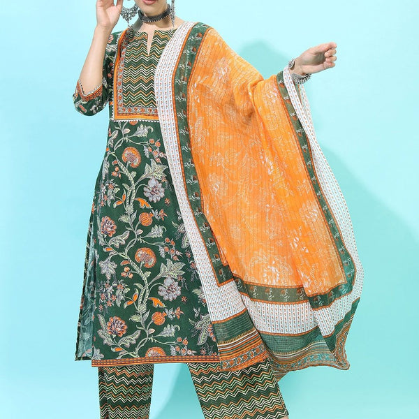 Vishudh Women Geometric Pure Cotton Kurta Set - Distacart